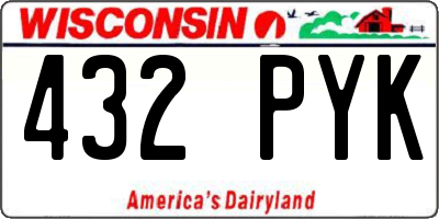 WI license plate 432PYK