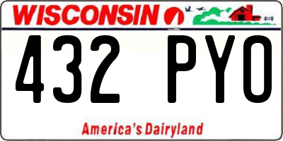 WI license plate 432PYO