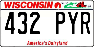 WI license plate 432PYR