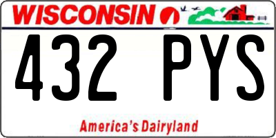 WI license plate 432PYS