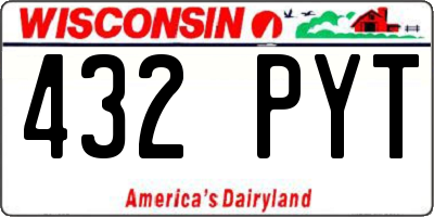 WI license plate 432PYT