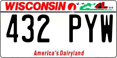 WI license plate 432PYW