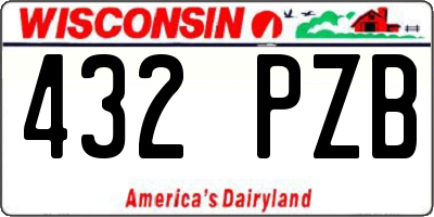 WI license plate 432PZB