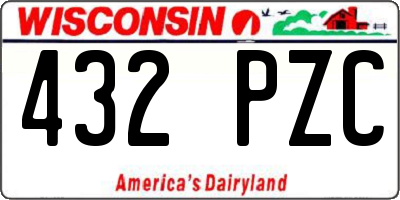 WI license plate 432PZC