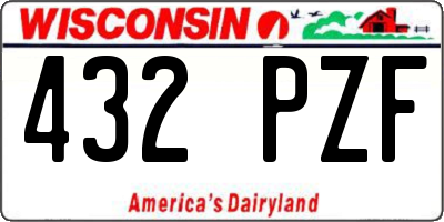 WI license plate 432PZF