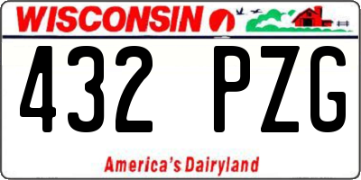 WI license plate 432PZG