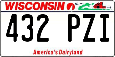WI license plate 432PZI
