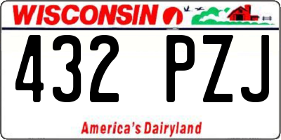 WI license plate 432PZJ