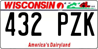 WI license plate 432PZK