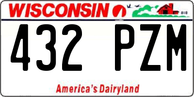 WI license plate 432PZM