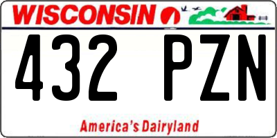 WI license plate 432PZN