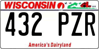 WI license plate 432PZR