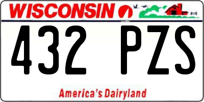 WI license plate 432PZS