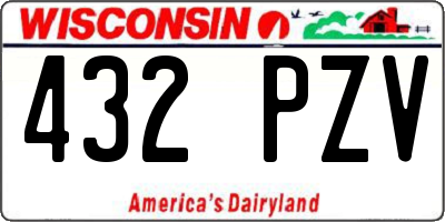 WI license plate 432PZV
