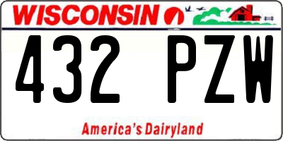 WI license plate 432PZW