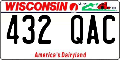 WI license plate 432QAC