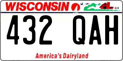 WI license plate 432QAH