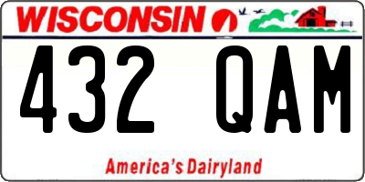 WI license plate 432QAM