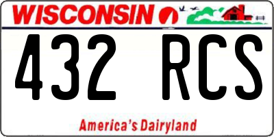 WI license plate 432RCS