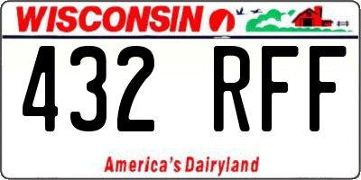 WI license plate 432RFF