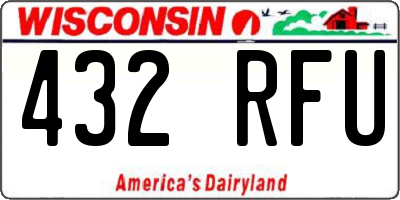 WI license plate 432RFU