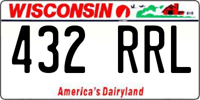 WI license plate 432RRL
