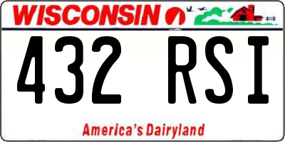 WI license plate 432RSI