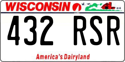 WI license plate 432RSR