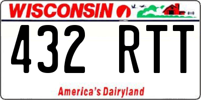 WI license plate 432RTT