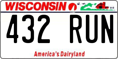 WI license plate 432RUN