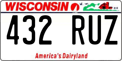 WI license plate 432RUZ