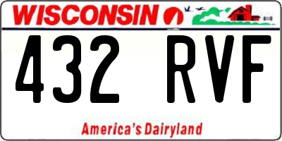WI license plate 432RVF