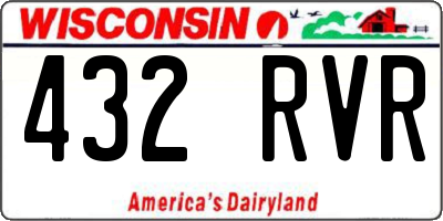 WI license plate 432RVR