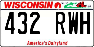 WI license plate 432RWH