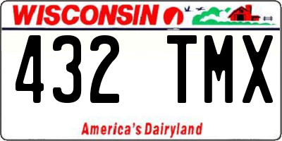 WI license plate 432TMX