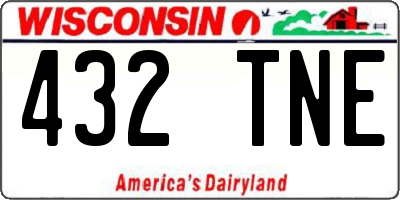 WI license plate 432TNE