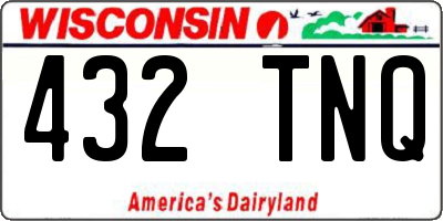 WI license plate 432TNQ