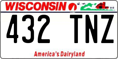 WI license plate 432TNZ
