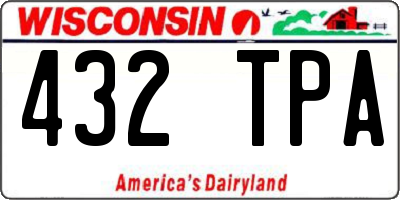 WI license plate 432TPA