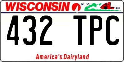 WI license plate 432TPC