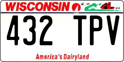 WI license plate 432TPV