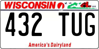 WI license plate 432TUG
