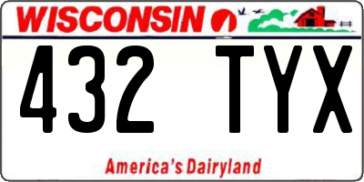 WI license plate 432TYX