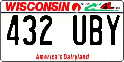 WI license plate 432UBY
