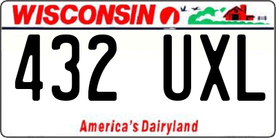 WI license plate 432UXL