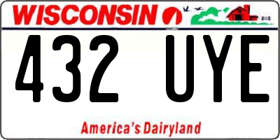 WI license plate 432UYE