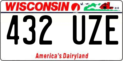 WI license plate 432UZE