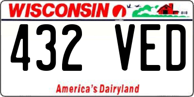 WI license plate 432VED