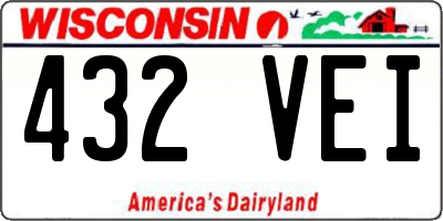 WI license plate 432VEI