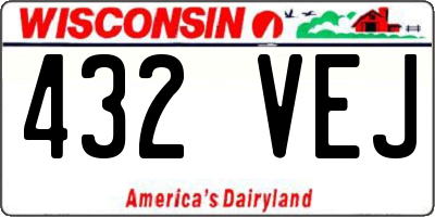 WI license plate 432VEJ